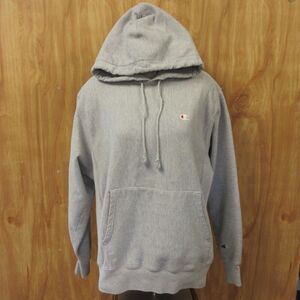 CHAMPION Reverse Weave VINTAGE Hoodie Sz Medium Gray C Logo 1990s Sweatshirt Y2K